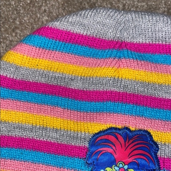 Trolls Striped Beanie with Cartoon Patch - Picture 3 of 5